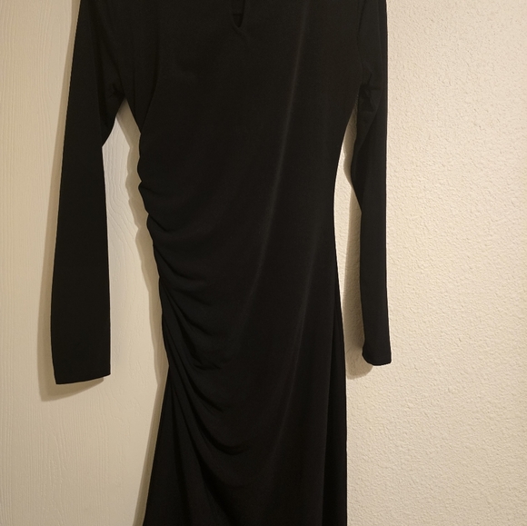 Michael Kors black knee-length dress with gold chain accessories. - Picture 4 of 4
